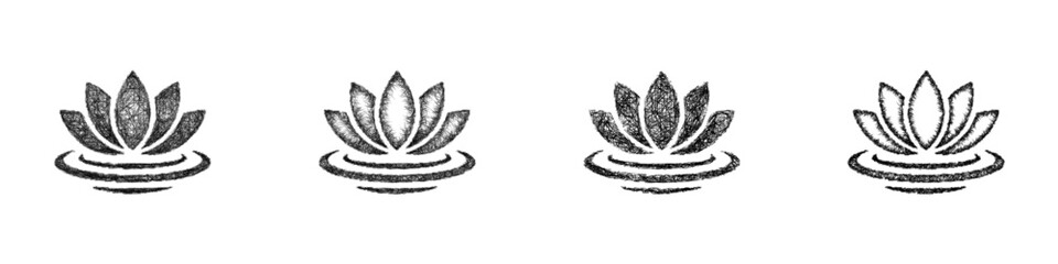 Obraz premium Black and white sketch spa logo design set