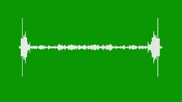 White audio waveform spectrum animation, audio wave or frequency digital animation, white line audio wave visualisation voice record effect for overlay, background with alpha channel, 4k video.