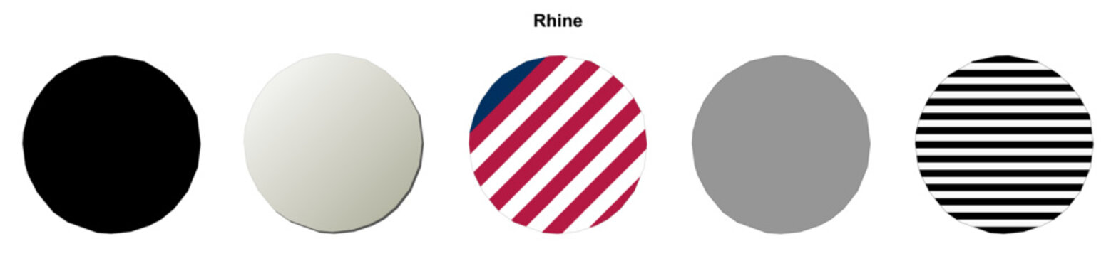 Rhine (Georgia) blank outline map set