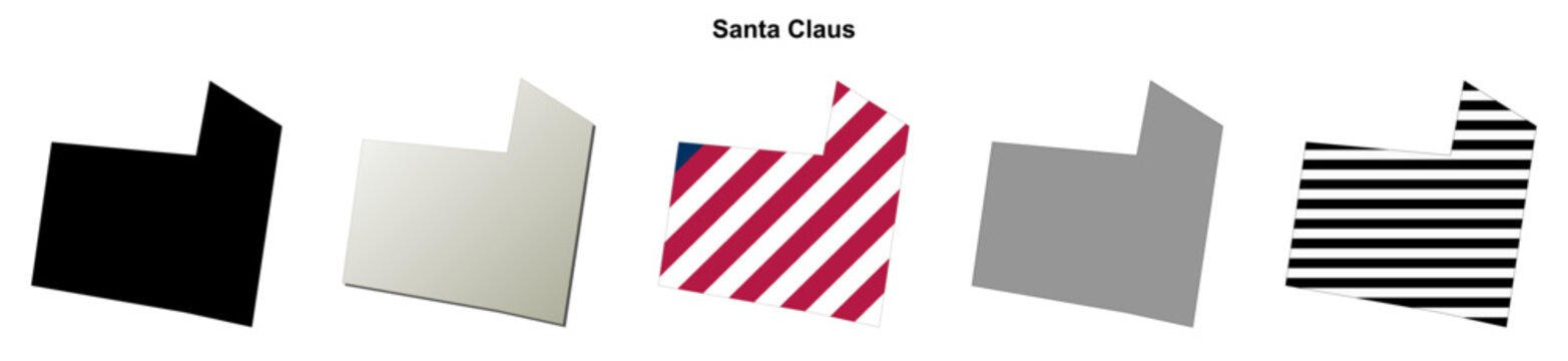 Santa Claus (Georgia) blank outline map set