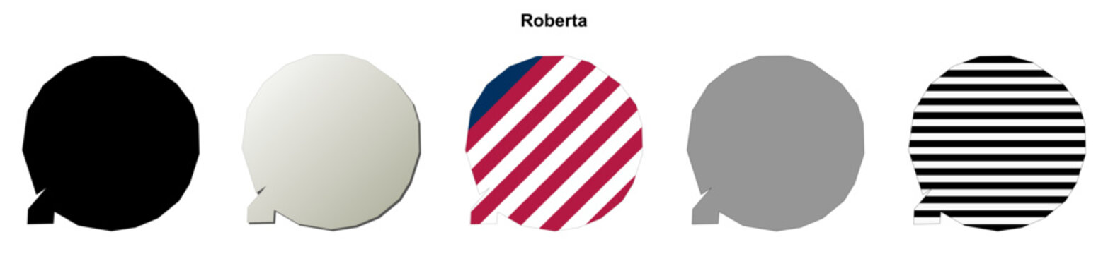 Roberta (Georgia) blank outline map set