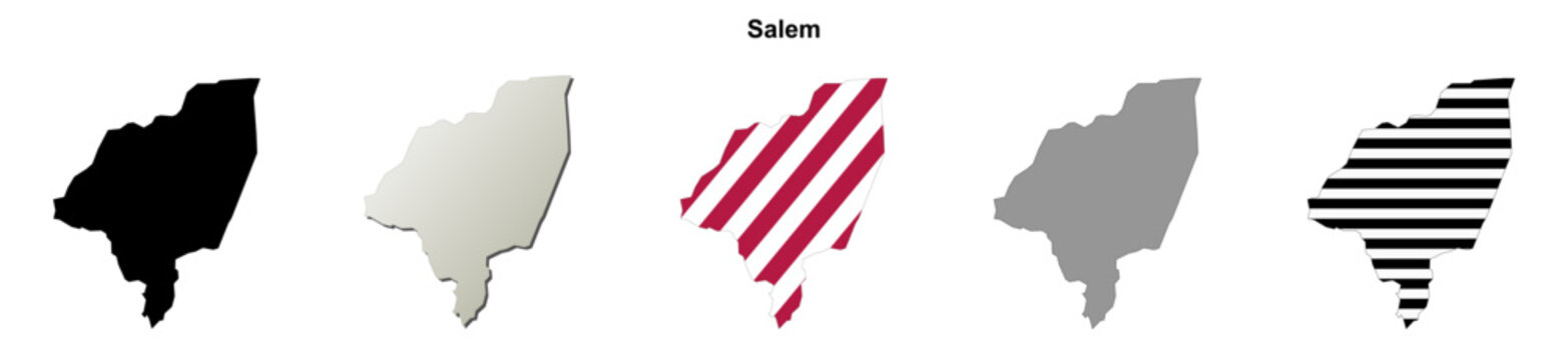 Salem (Georgia) blank outline map set