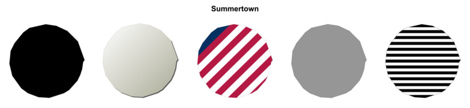 Summertown (Georgia) blank outline map set