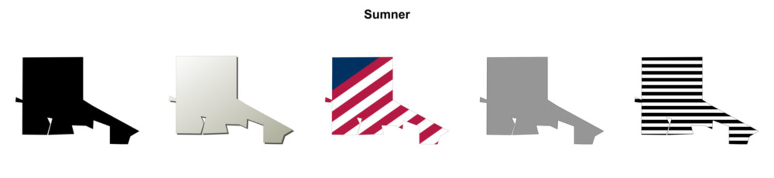 Sumner (Georgia) blank outline map set