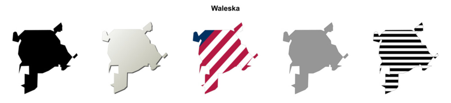 Waleska (Georgia) blank outline map set