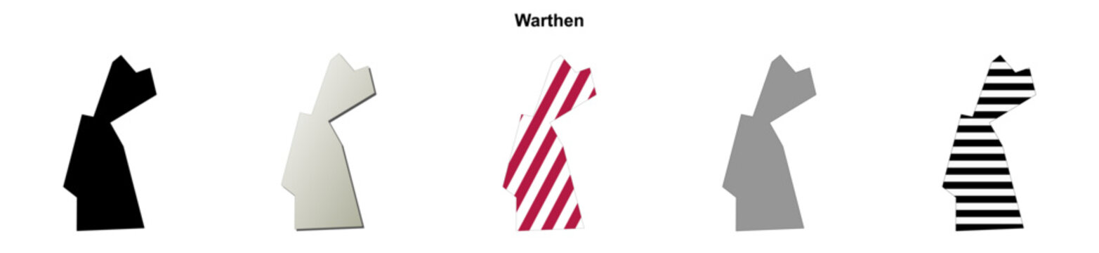 Warthen (Georgia) blank outline map set
