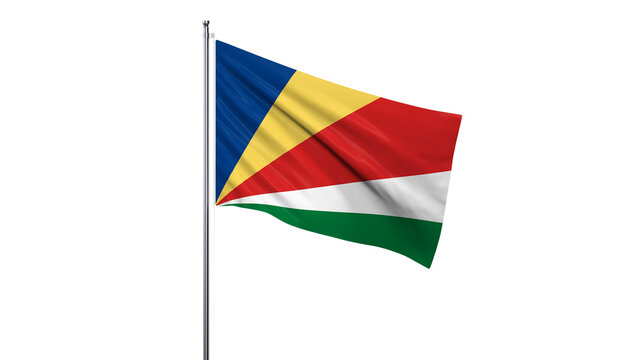 Republic of Seychelles national flag isolated on white background.