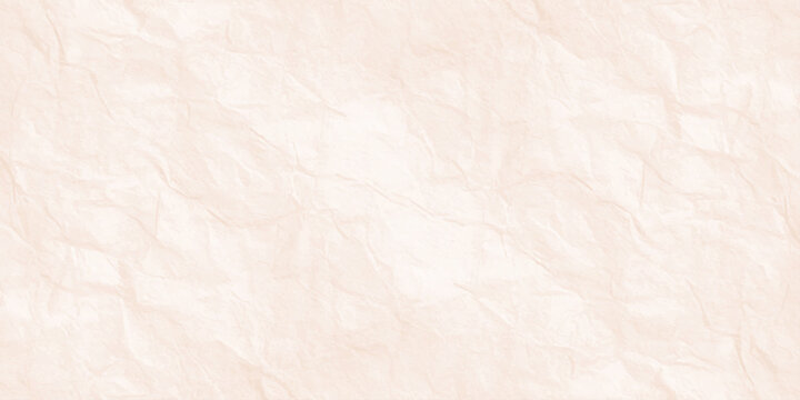 Crumpled light beige paper texture background. A piece of wrinkled and crumpled light beige or off-white paper. Perfect for creative designs, vintage layouts, stationery backdrops