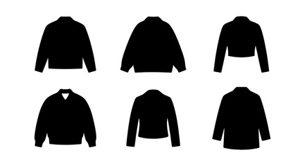Set of black silhouettes of various jacket styles © PURE VECTOR WORK