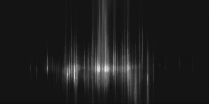 futuristic sound wave equalizer display, abstract audio visualization with vertical glowing lines and bright center pulse, representing digital music or data.