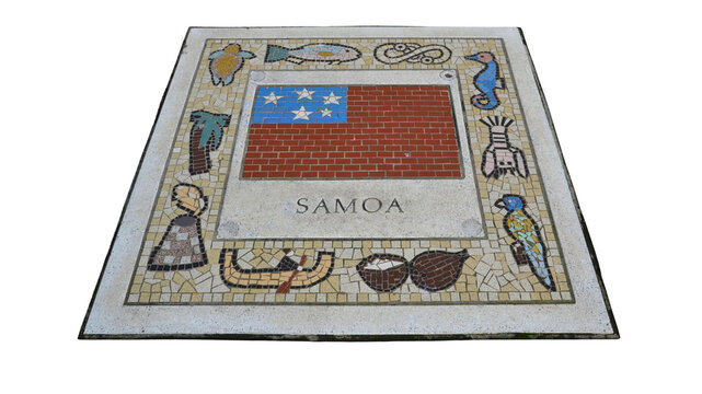 Independent State of Samoa national flag isolated on white background.