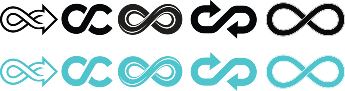 Infinite loop and arrow logos