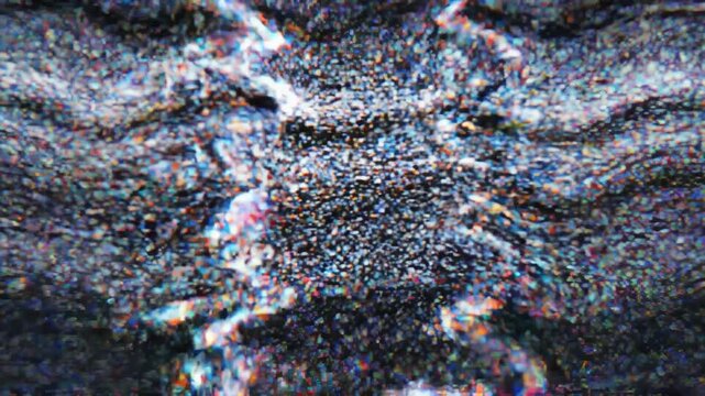 Abstract static noise pattern with glitch effects on an old television screen