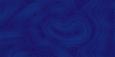 Blue topographic map abstract background with wavy contour lines for geographic, cartographic, and banner designs. A high-quality, seamless-style abstract background © Creative Lis