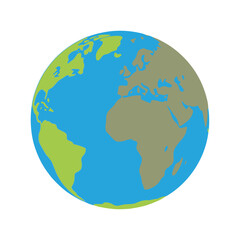 Fototapeta premium Earth Illustration: A simplified, colorful illustration of planet Earth, showcasing continents and oceans.