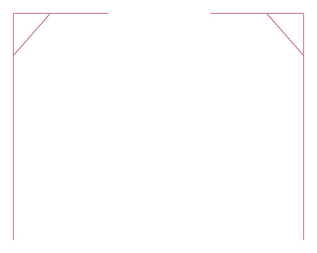 Simple line png border frame, transparent background