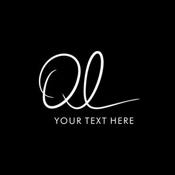 QL Logo, QL Initials, QL Monogram, QL Letters, Elegant Handwritten Monogram Initials, Signature Logo Design