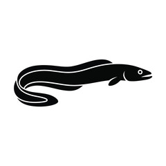 Obraz premium Eel Silhouette Icon for Aquatic Life and Nature Design