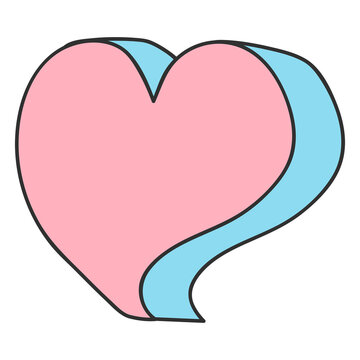 Png pink heart speech bubble, transparent background