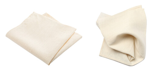 Fototapeta premium Two fabric napkins on transparent background, png
