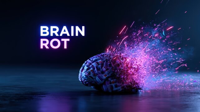 Brain Exploding From Information Overload or Mental Disease Concept