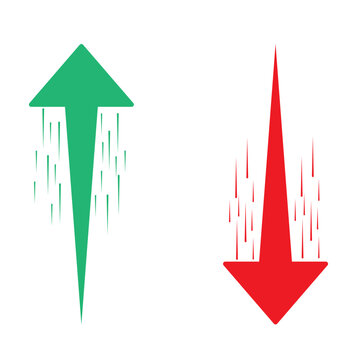 Dynamic Up and Down Arrow Icons Vector Illustration Fast Growth and Decline Symbols for Business Finance Trading Statistics and Market Trend Concepts