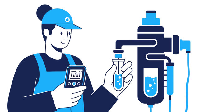 Water Quality Specialist Testing Purification System Vector