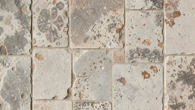 Roman opus incertum stone pattern texture flat lay