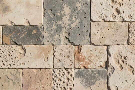 Roman opus incertum stone pattern texture flat lay