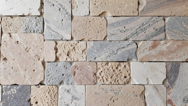 Roman opus incertum stone pattern texture flat lay