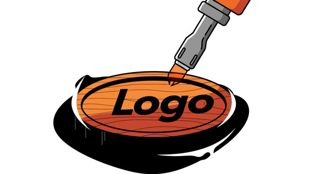 Engraving Custom Logo on Wood Coaster with Wood Burning Tool