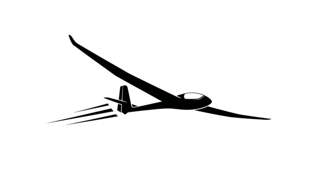 Glider Aircraft Silhouette Flying