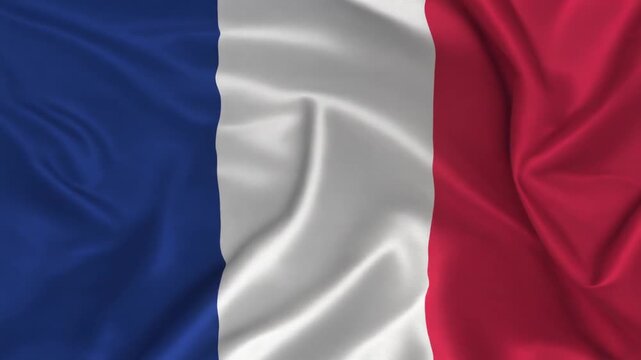 Waving French Flag Texture Background Generative AI