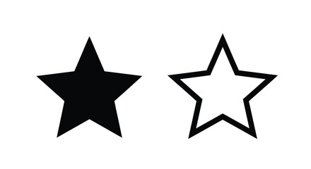Obraz premium Five pointed star silhouettes on a white background