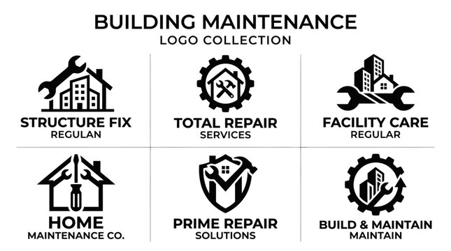Building Maintenance Logo Collection Designs.