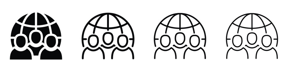 Naklejka na ściany i meble Global team icon representing international collaboration and diversity