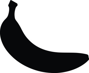 Silhouette vector of a single ripe banana fruit tropical design © AbuSadat