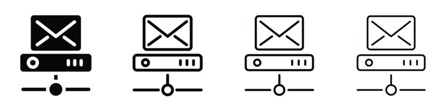 Email server icon representing digital communication and network connectivity