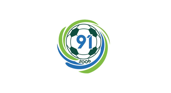Soccer Ball Logo with Numbers 91 and 2006