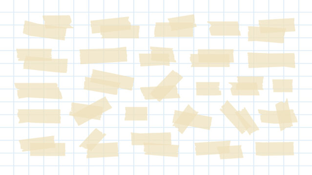 Grid background with tape overlay vector set