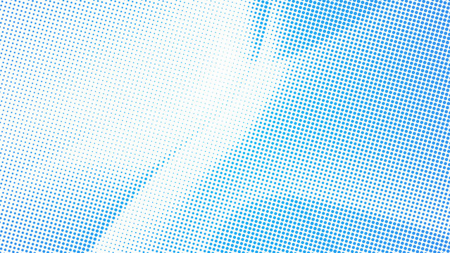 Blue and white halftone pattern with dots and gradient effect on background texture transparent background
