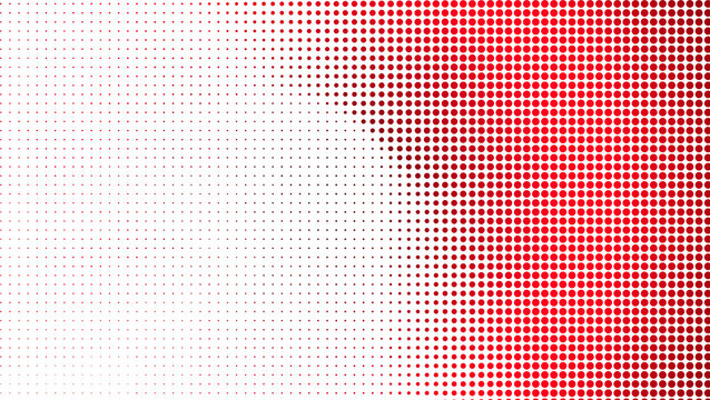 Halftone pattern with red and white dots on a white background for design and texture purposes transparent background