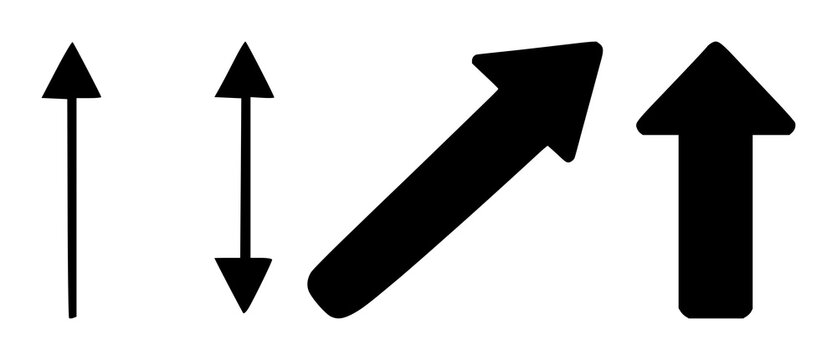 Upload arrow icon set with solid black line design on white background featuring arrow, upload, icon with single color and minimal style