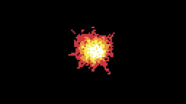 Retro Energy simple red Ring Explosion Animation.
Features a circular red fiery blast with glowing energy red flame ring style in classic 8bit,16bit inspired pixel graphics. Ideal for impact effects, 