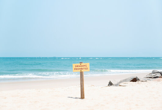 beach no swimming sign outer banks north carolina atlantic