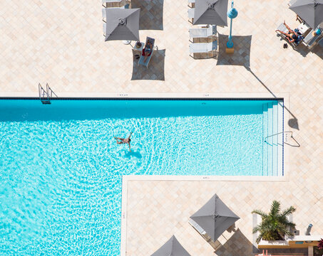 Aerial Pool drone From Above swimming miami florida