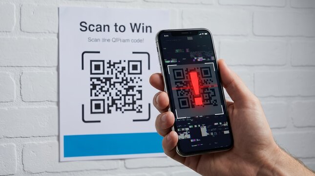 Cybersecurity Threat: Smartphone Scanning Malicious QR Code Alert