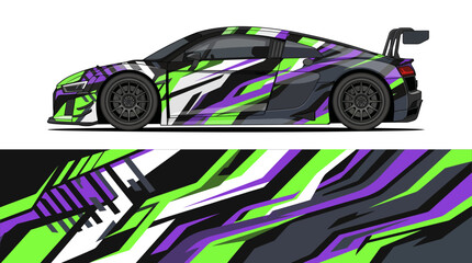 Colorful abstract car wrap design illustration. © Wahyu