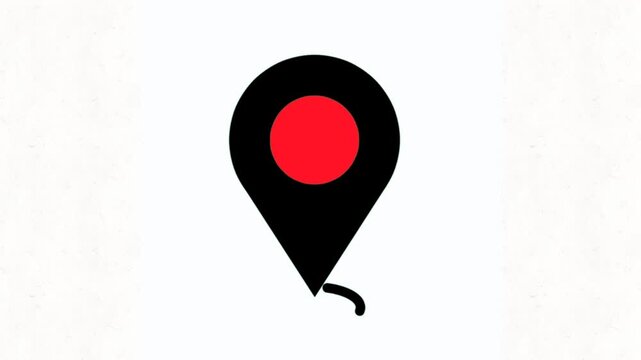 red black map pin icon animation