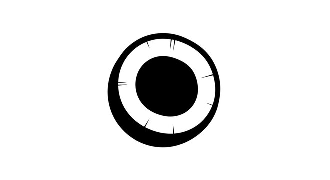 Coconut cross section displays the white inner flesh and dark outer shell in a high-contrast black and white graphic illustration.